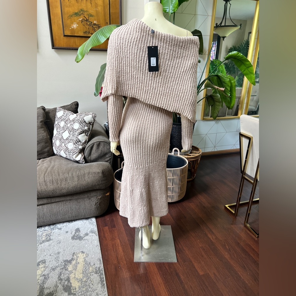 Fashion Nova Taupe Ribbed Knit Dress - Picture 5 of 11